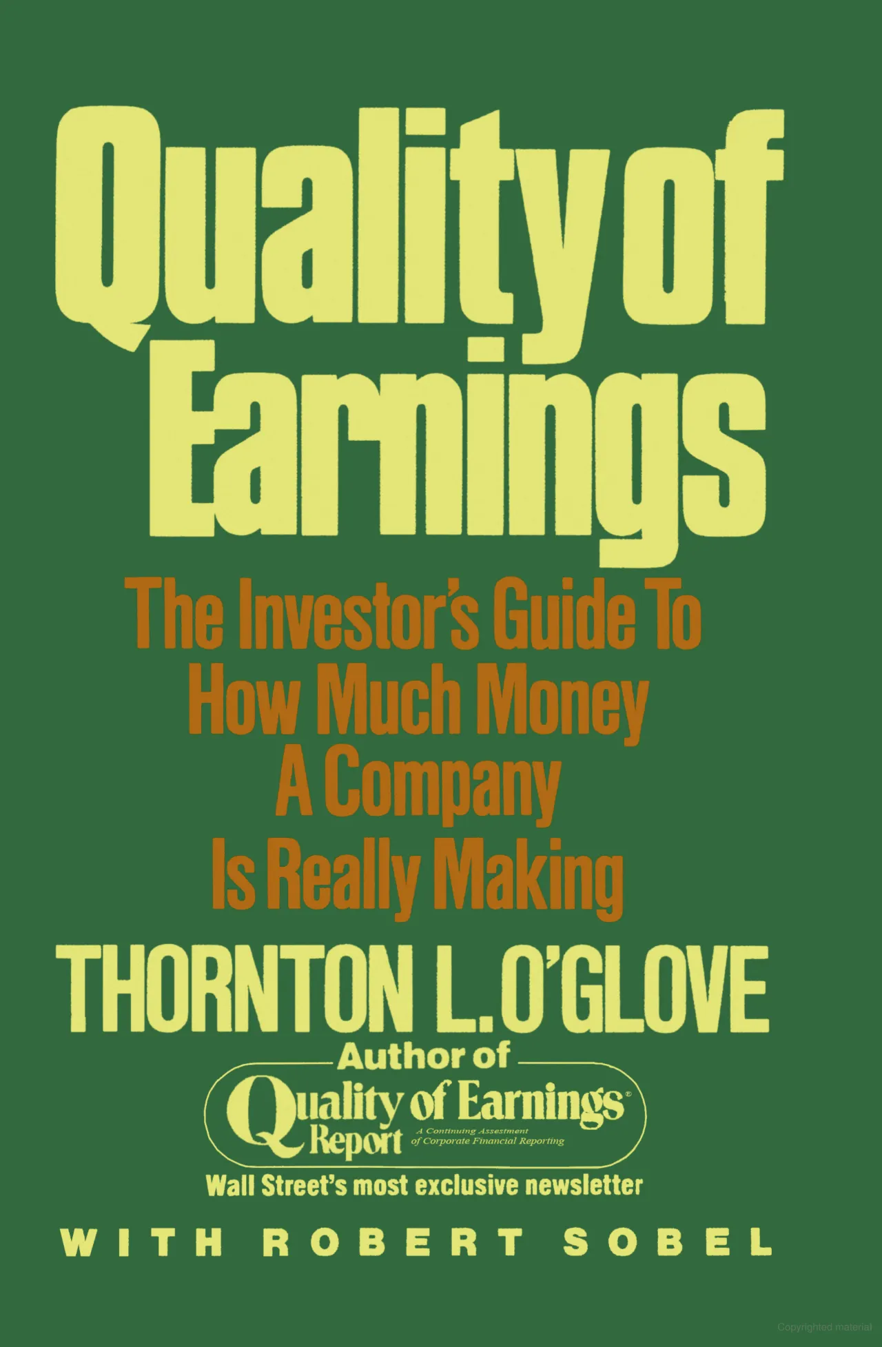 Quality of Earnings book cover by Thornton L. O'Glove